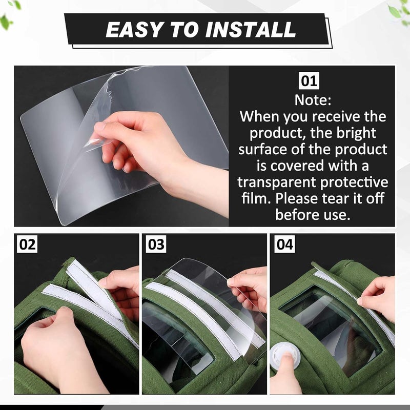 Kingdder 2 Pcs Sandblasting Hood Replacement Lens Clear Face Shield PC Visors Peel off Lens Cover for Painting Dusting Grinding - Image 4